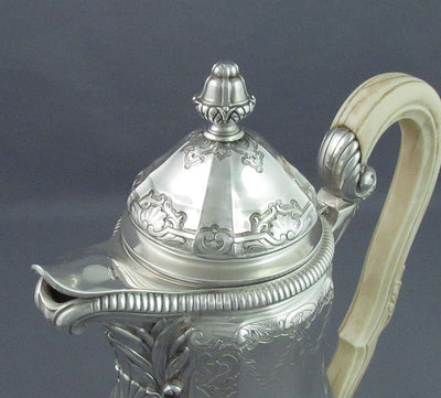 French 950 Silver Coffee Pot - JH Tee Antiques