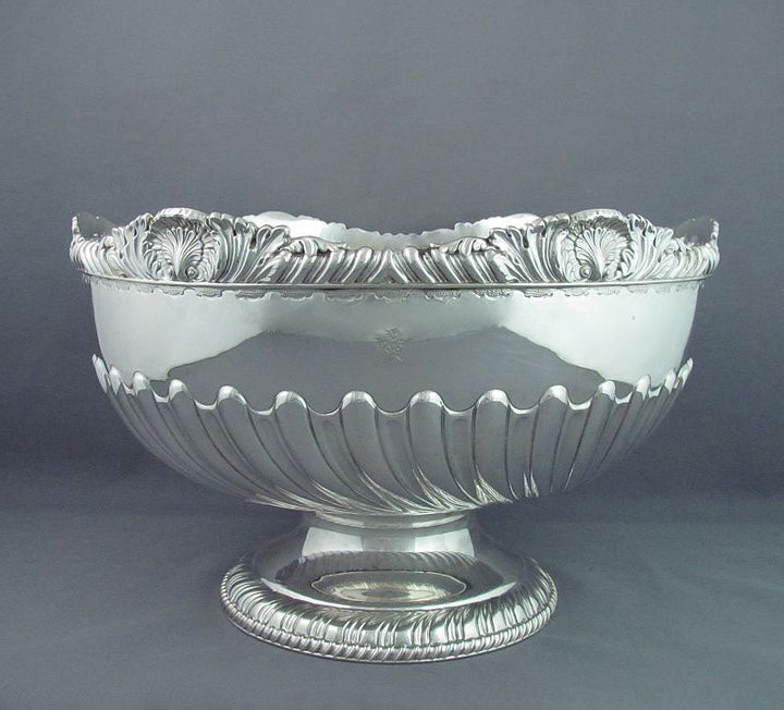 Victorian Sterling Silver Punch Bowl - JH Tee Antiques
