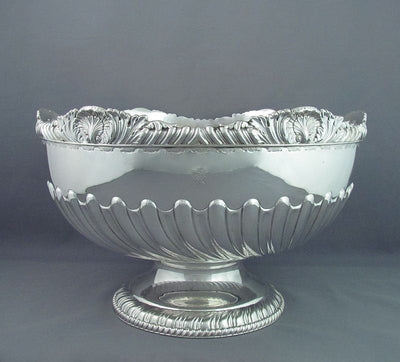 Victorian Sterling Silver Punch Bowl - JH Tee Antiques