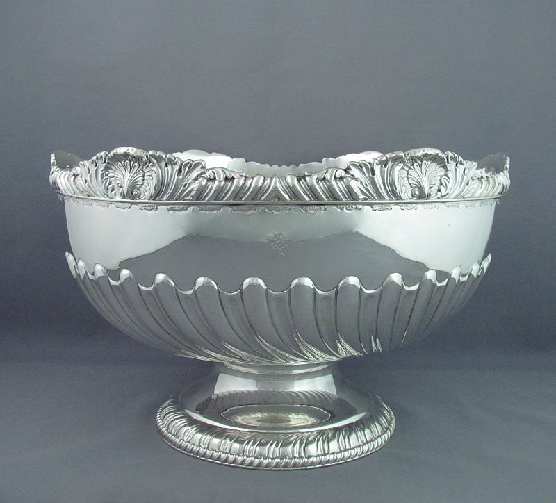 Victorian Sterling Silver Punch Bowl - JH Tee Antiques