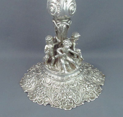 Pair of German Figural Silver Candelabra - JH Tee Antiques