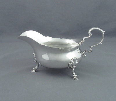 Antique Silver Gravy Boat - JH Tee Antiques