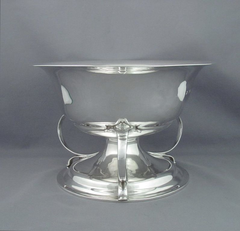 Edwardian Arts and Crafts Silver Bowl - JH Tee Antiques