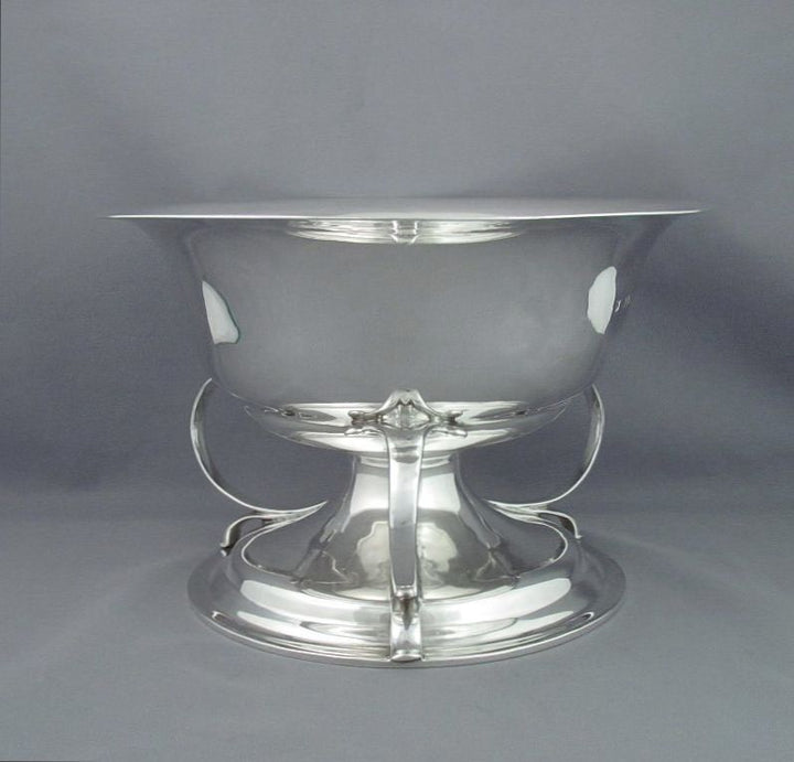 Edwardian Arts and Crafts Silver Bowl - JH Tee Antiques