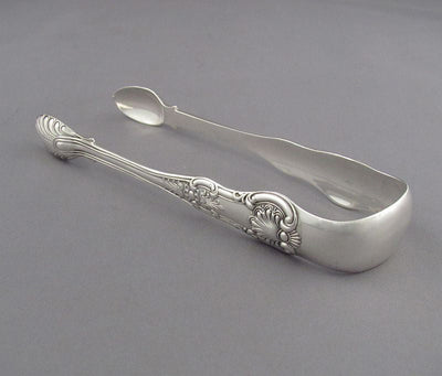 Queens Pattern Silver Sugar Tongs - JH Tee Antiques
