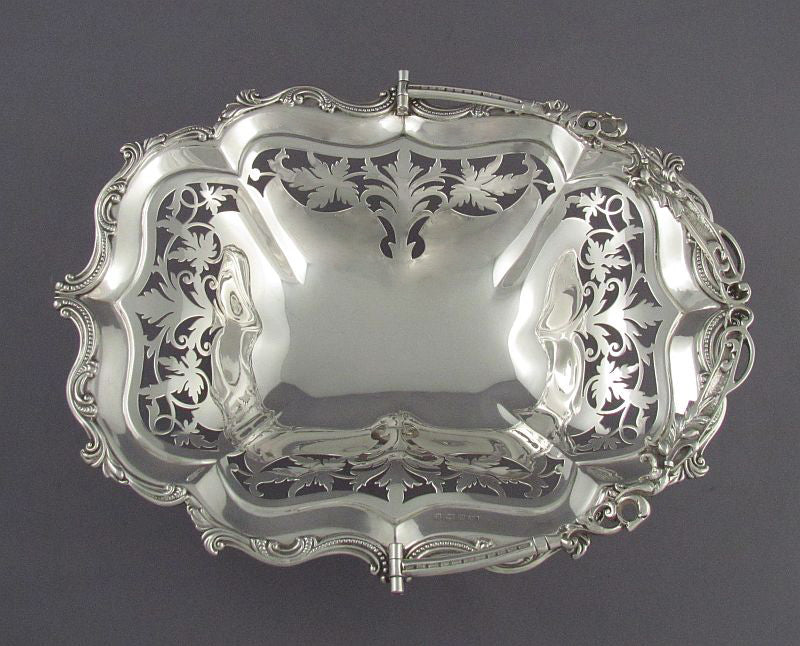 Edwardian Sterling Silver Cake Basket - JH Tee Antiques