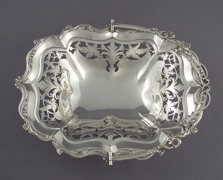 Edwardian Sterling Silver Cake Basket - JH Tee Antiques