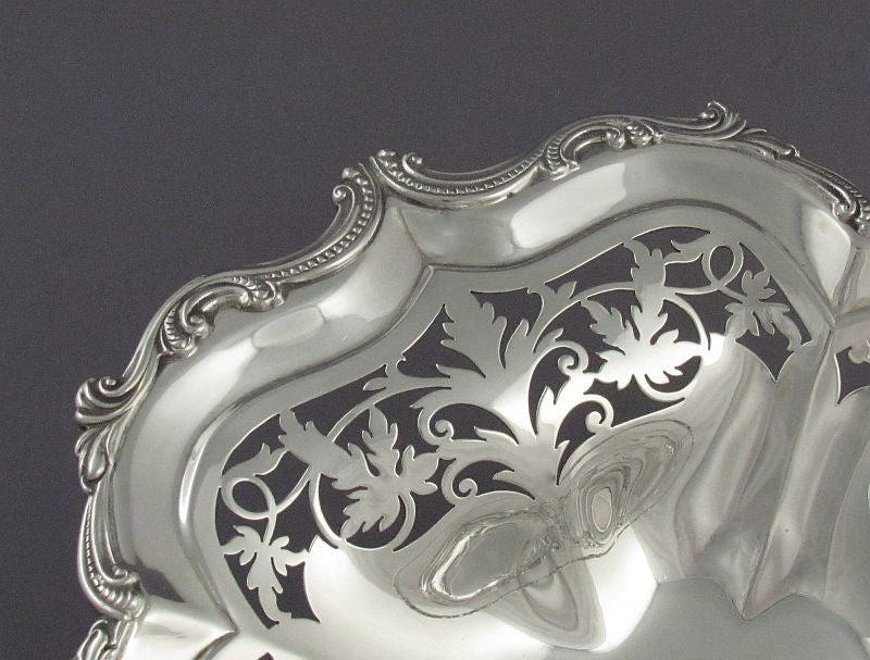 Edwardian Sterling Silver Cake Basket - JH Tee Antiques