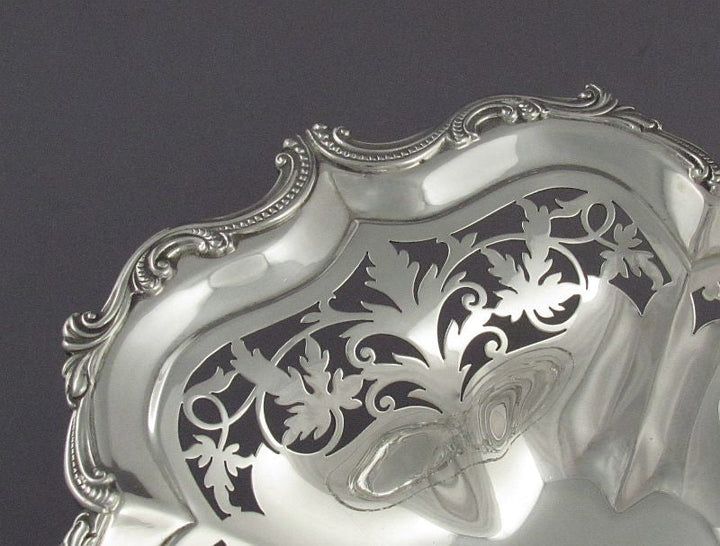 Edwardian Sterling Silver Cake Basket - JH Tee Antiques