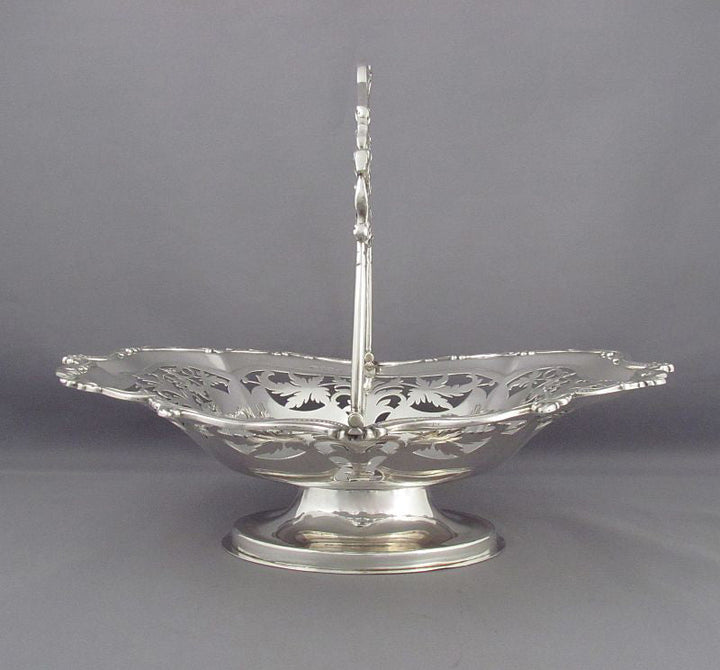 Edwardian Sterling Silver Cake Basket - JH Tee Antiques