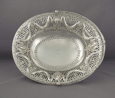 George III Style Sterling Silver Basket - JH Tee Antiques