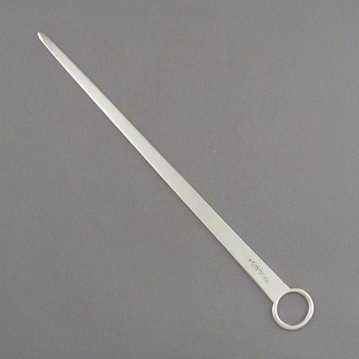 Rare English Provincial Silver Meat Skewer - JH Tee Antiques