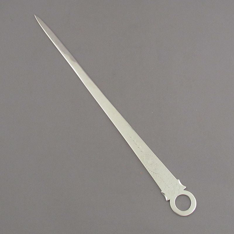 George III Irish Silver Meat Skewer - JH Tee Antiques