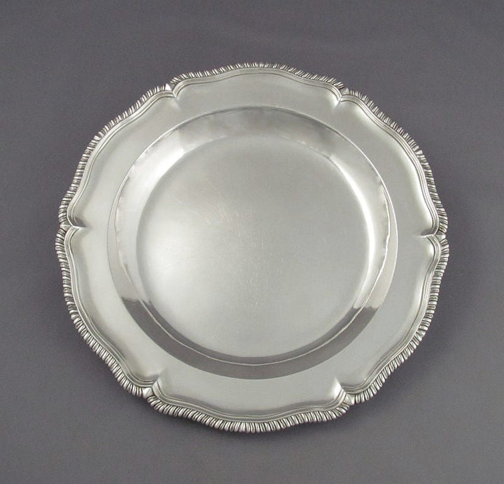 Pair of George III Silver Service Plates - JH Tee Antiques