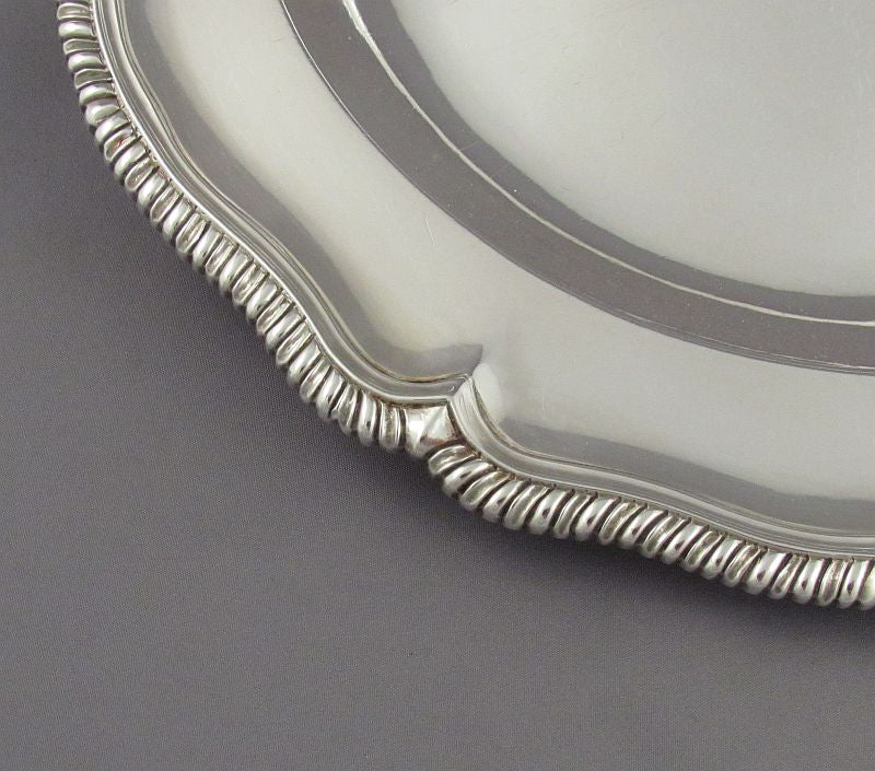 Pair of George III Silver Service Plates - JH Tee Antiques