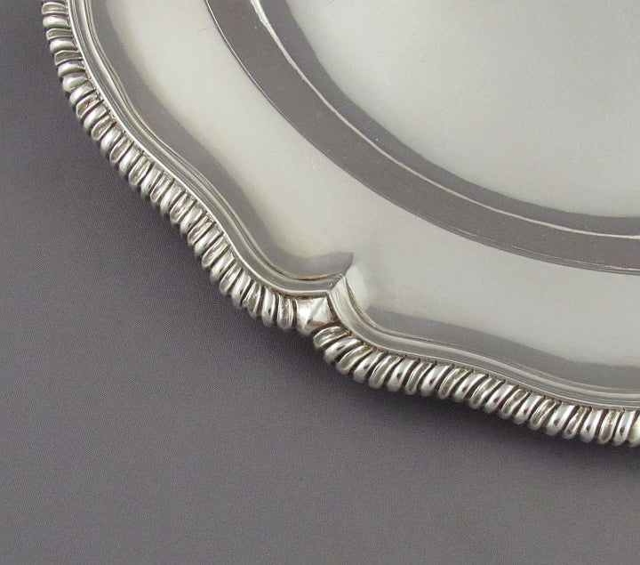 Pair of George III Silver Service Plates - JH Tee Antiques