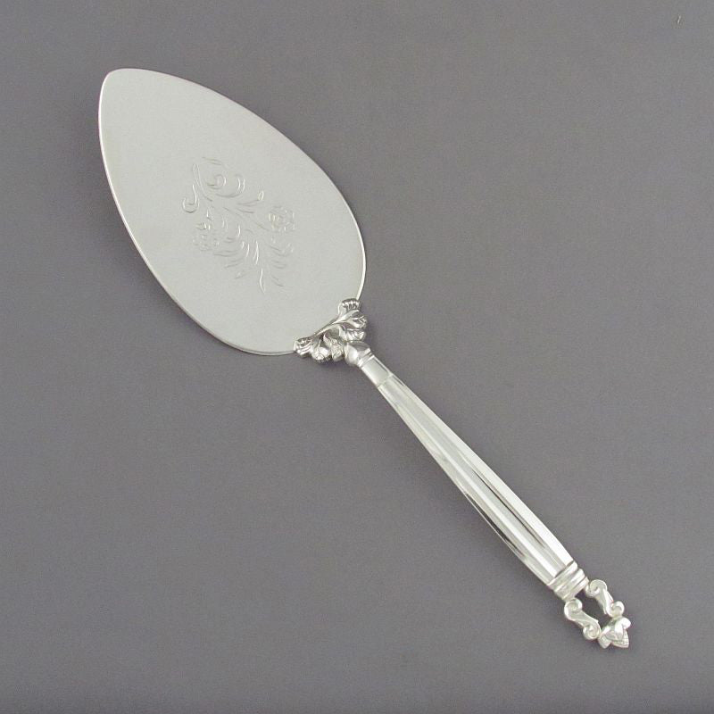 Georg Jensen Acorn Pattern Large Cake Server - JH Tee Antiques