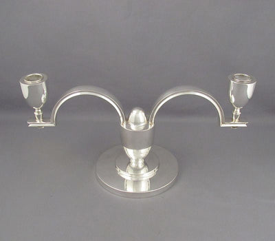 German Art Deco Silver Candelabrum - JH Tee Antiques