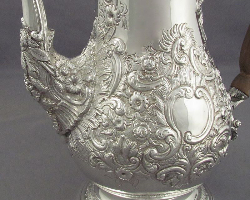 George IV Sterling Silver Coffee Pot - JH Tee Antiques