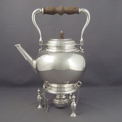 George I Style Sterling Silver Kettle - JH Tee Antiques