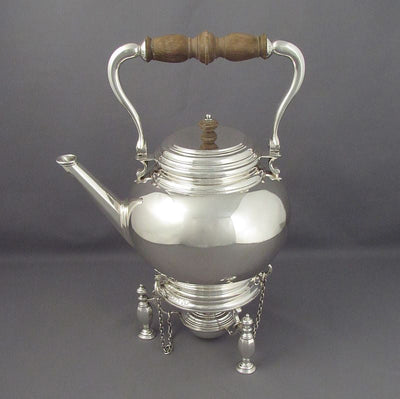 George I Style Sterling Silver Kettle - JH Tee Antiques