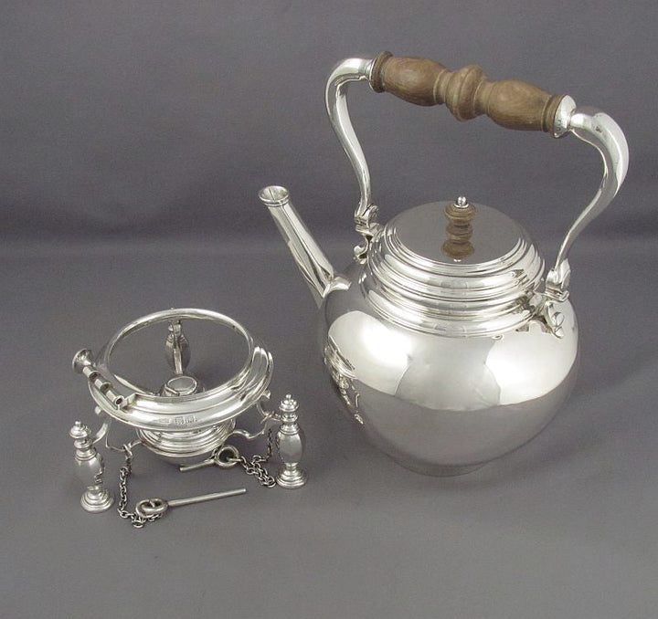 George I Style Sterling Silver Kettle - JH Tee Antiques