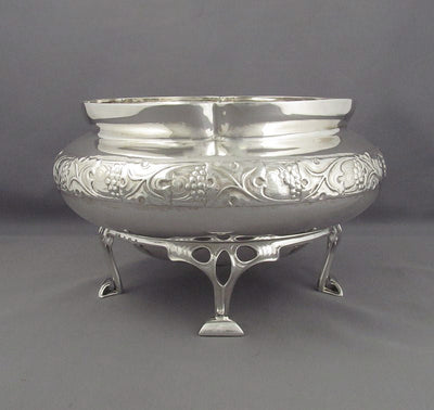 Art Nouveau Silver Bowl by WH Haseler - JH Tee Antiques