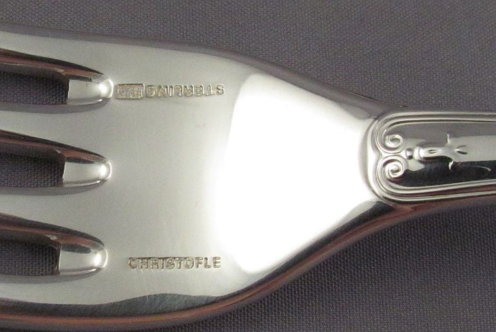 Christofle Malmaison Sterling Silver Flatware Set for 12 - JH Tee Antiques