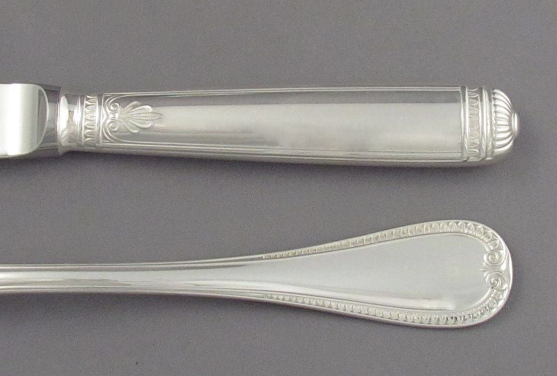 Christofle Malmaison Sterling Silver Flatware Set for 12 - JH Tee Antiques