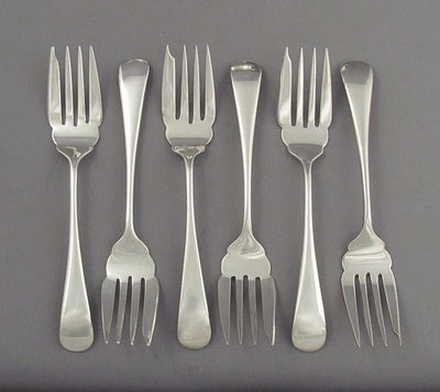 6 Old English Pattern Salad Forks - JH Tee Antiques