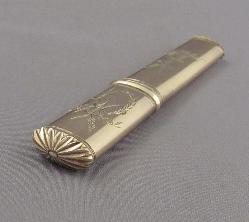 German Silver Gilt Needle Case - JH Tee Antiques