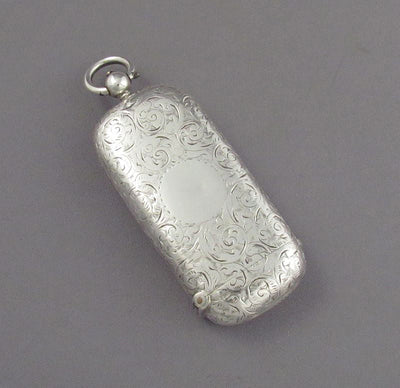 Victorian Silver Vesta Sovereign Case - JH Tee Antiques