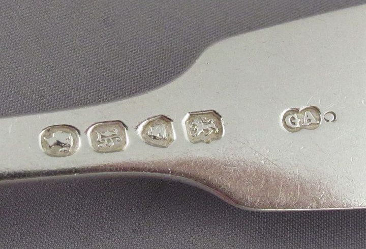 George Adams Fiddle Pattern Silver Table Forks - JH Tee Antiques