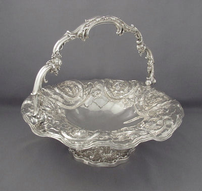 Figural Sterling Silver Cake Basket - JH Tee Antiques