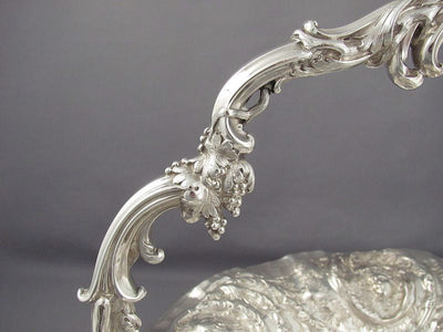 Figural Sterling Silver Cake Basket - JH Tee Antiques