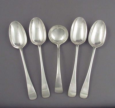 Old English Pattern Sterling Silver Flatware Set for 12 - JH Tee Antiques