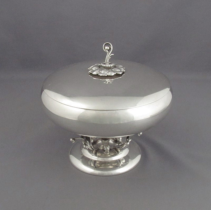 Modernist Sterling Silver Covered Bowl - JH Tee Antiques