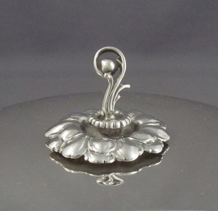 Modernist Sterling Silver Covered Bowl - JH Tee Antiques