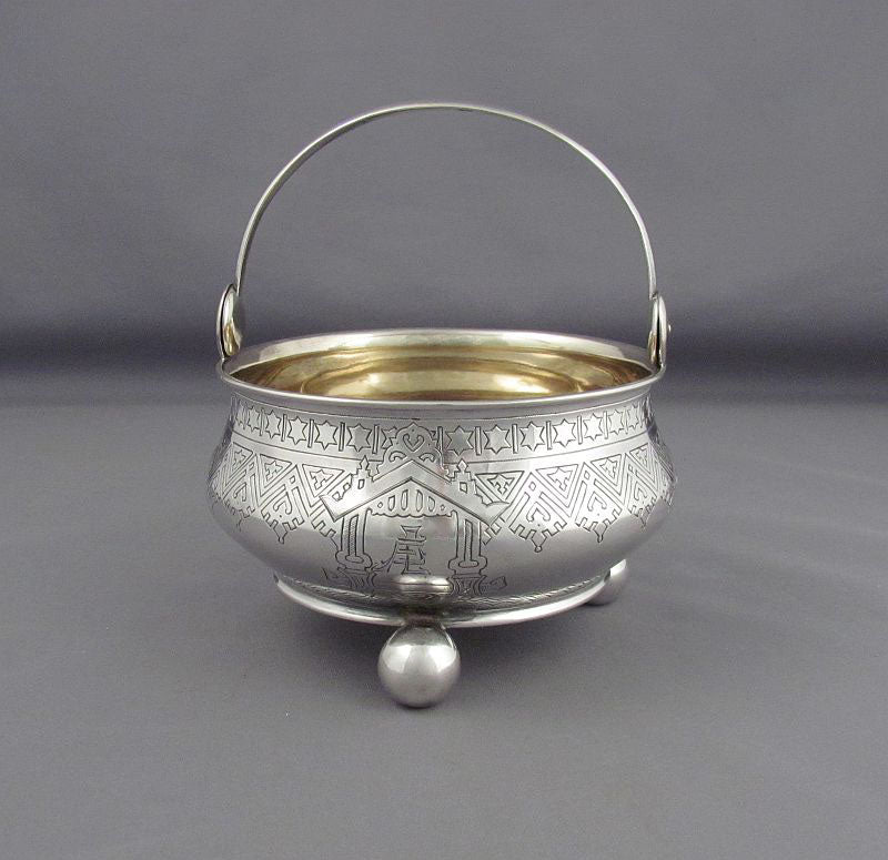 Russian Silver Sugar Basket - JH Tee Antiques