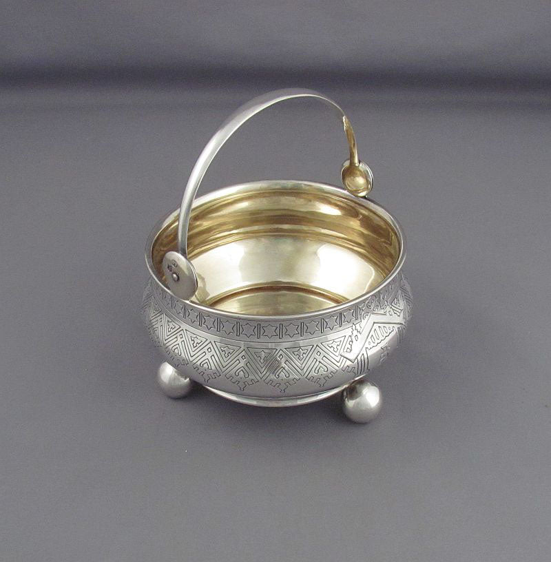 Russian Silver Sugar Basket - JH Tee Antiques