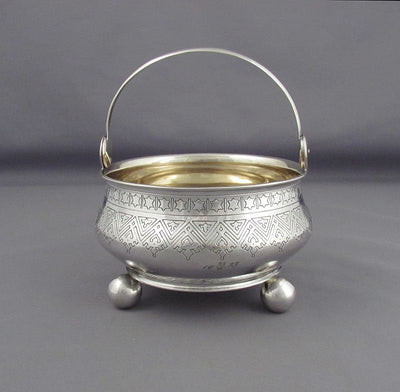 Russian Silver Sugar Basket - JH Tee Antiques