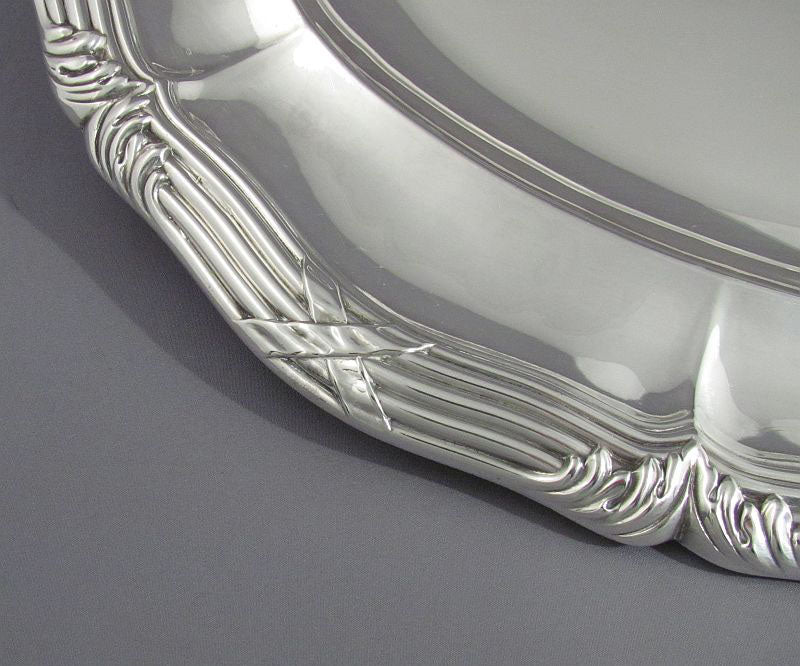 Odiot Sterling Silver Serving Platter - JH Tee Antiques