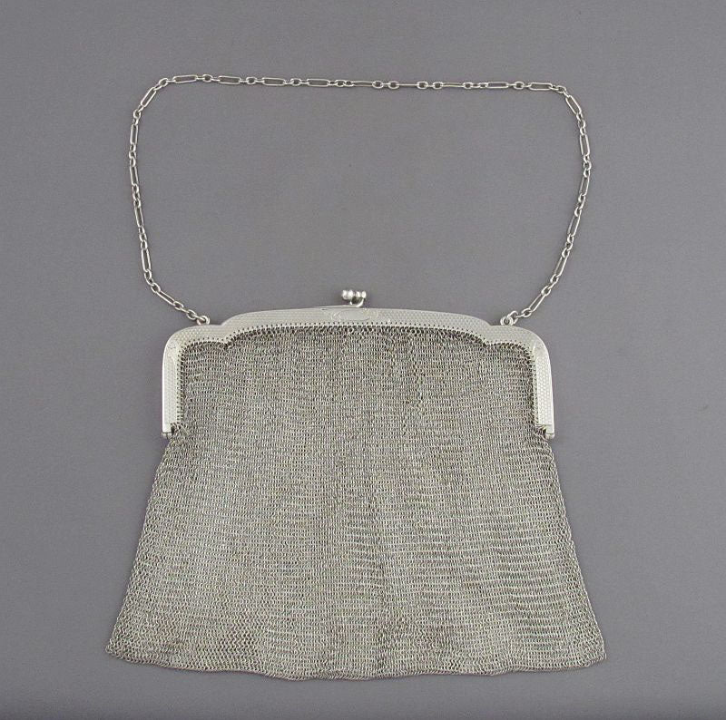 Sterling Silver Mesh Purse - JH Tee Antiques