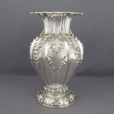 Large Italian Silver Vase - JH Tee Antiques