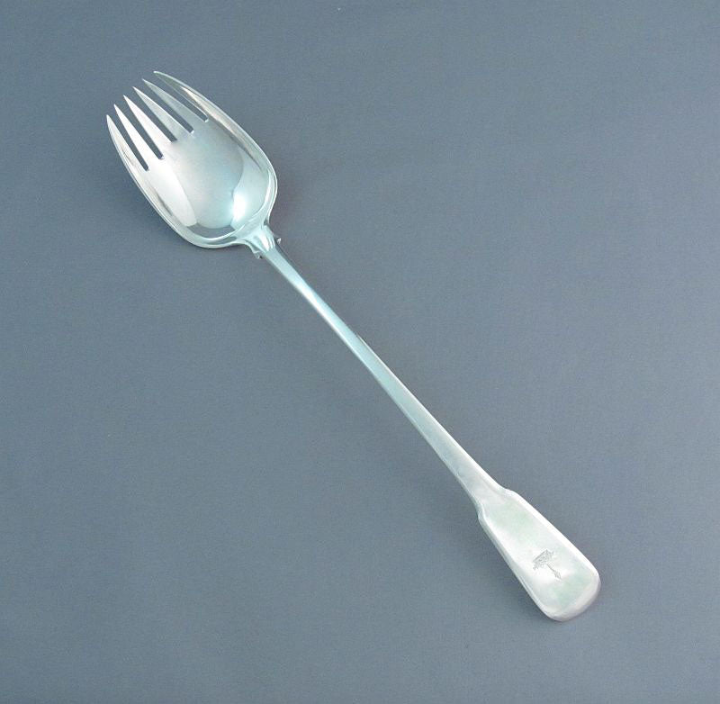 George III Sterling Silver Serving Fork - JH Tee Antiques