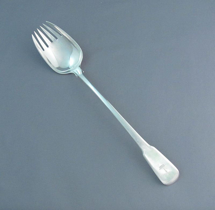 George III Sterling Silver Serving Fork - JH Tee Antiques