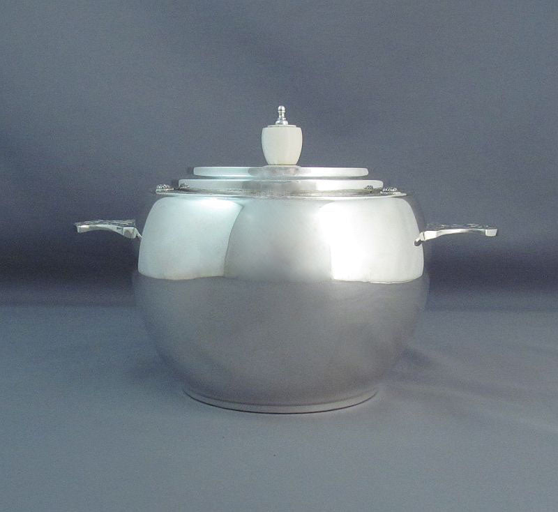 English Sterling Silver Biscuit Box - JH Tee Antiques