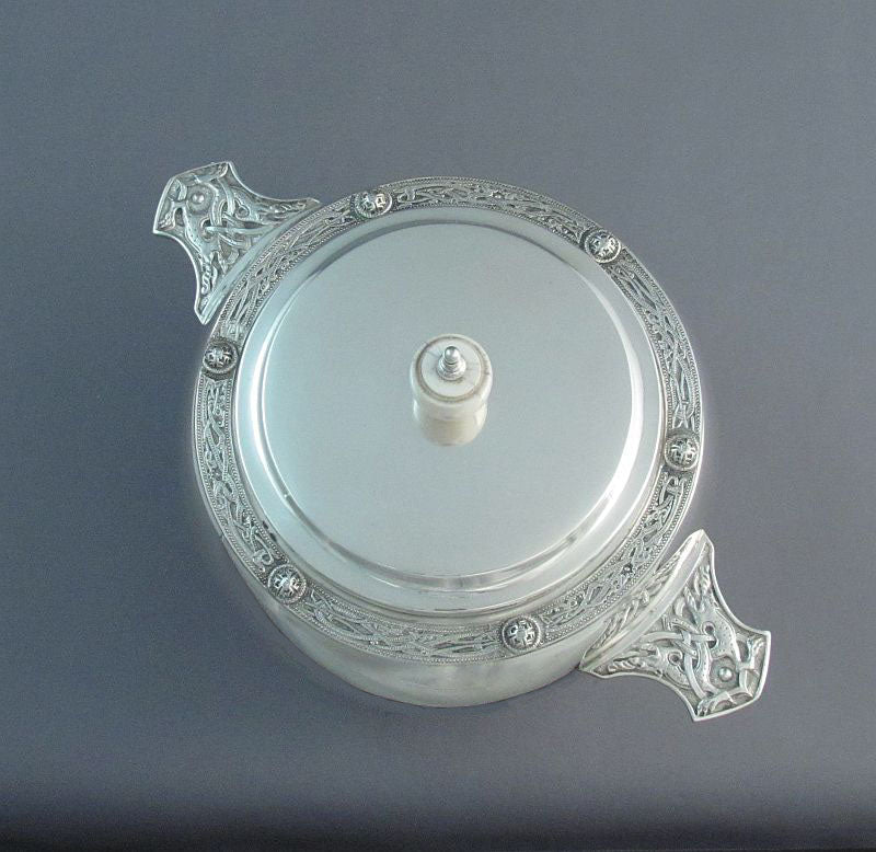English Sterling Silver Biscuit Box - JH Tee Antiques