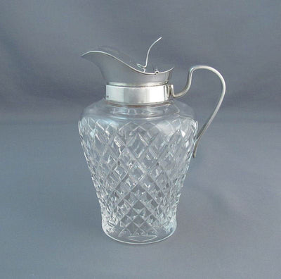 American Sterling Silver and Glass Syrup Jug - JH Tee Antiques