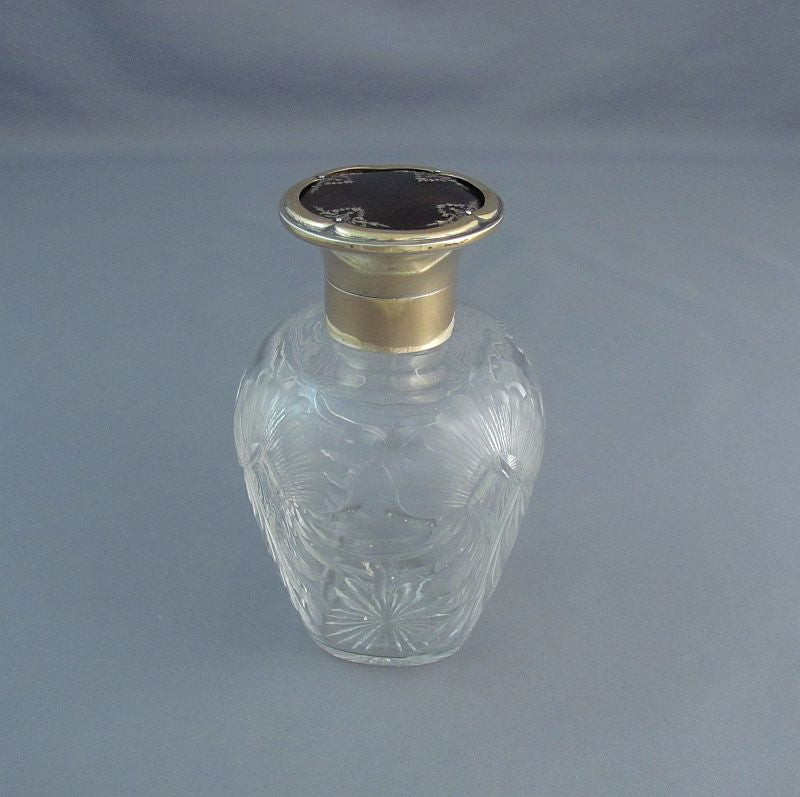 English Sterling Silver Gilt Scent Bottle - JH Tee Antiques